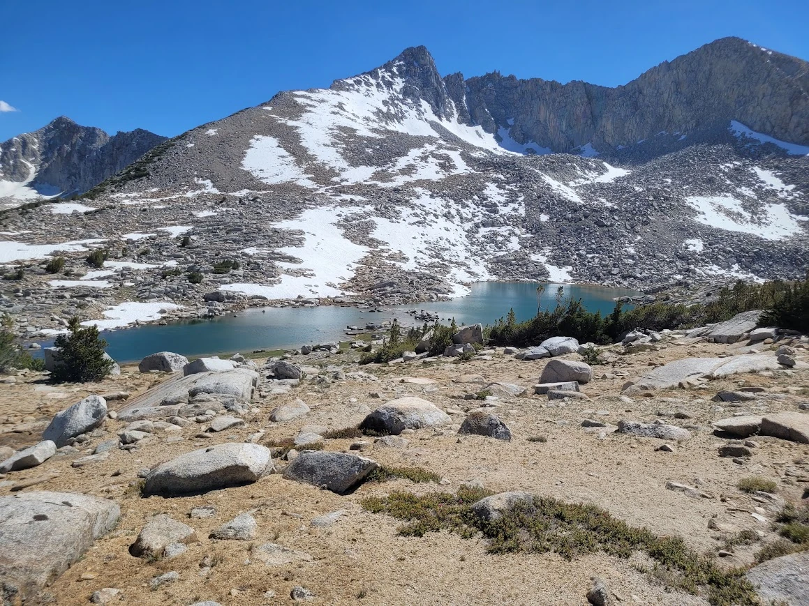 The highest lake below the snowy peaks.